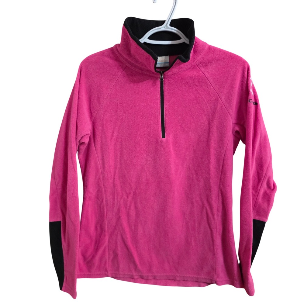 Columbia Pink Breast Cancer Awareness Fleece‎ Quarter Zip Pullover Womens M